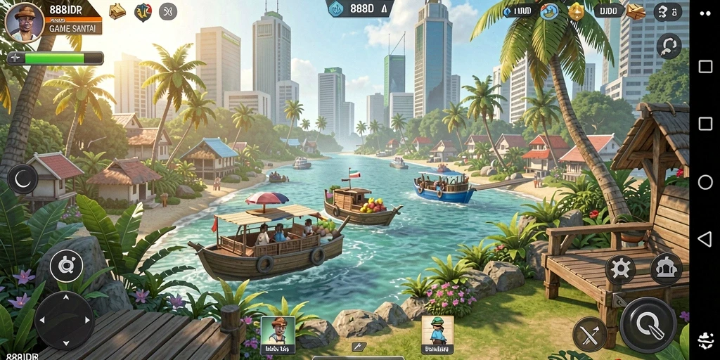 Tampilan gameplay 888IDR yang ceria dan mengasyikkan.