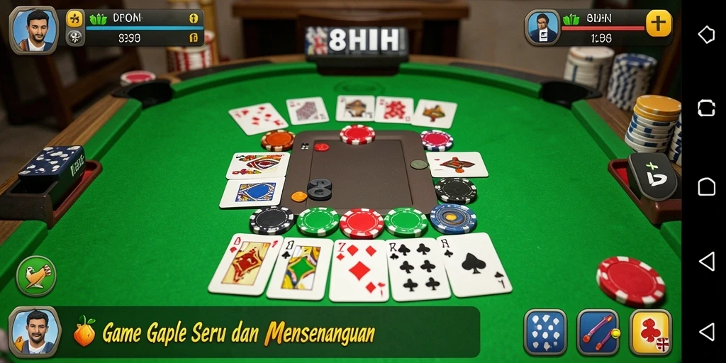 Gameplay seru Gaple di 8HHH dengan teman-teman.
