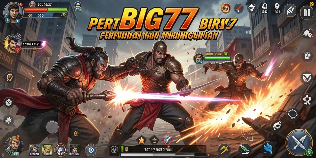 Tangkapan layar menunjukkan aksi pertarungan seru di BIG77.