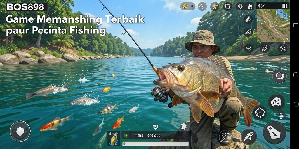 Tampilan gameplay <strong>BOS898</strong> yang mendebarkan saat menangkap ikan di lautan.
