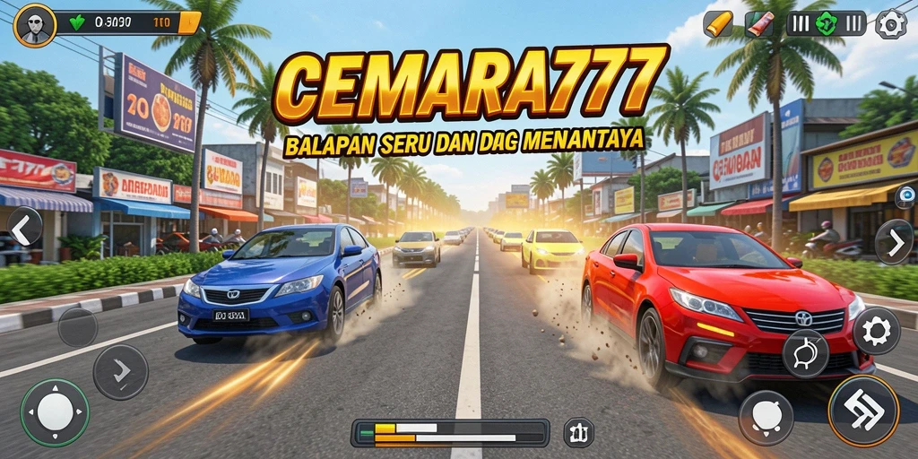 Gameplay CEMARA777 yang seru di jalanan balap yang menantang.