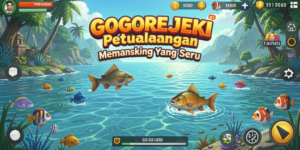 Screenshot gameplay GOGOREJEKI menampilkan pengalaman memancing yang seru dan menarik.