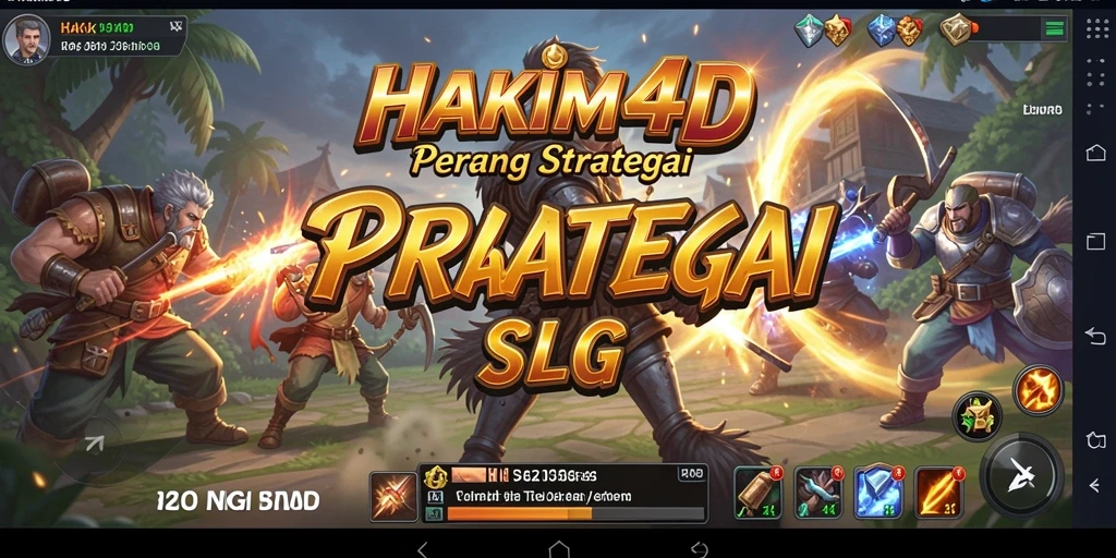 Tampilan layar utama HAKIM4D dengan antarmuka permainan SLG yang menarik.