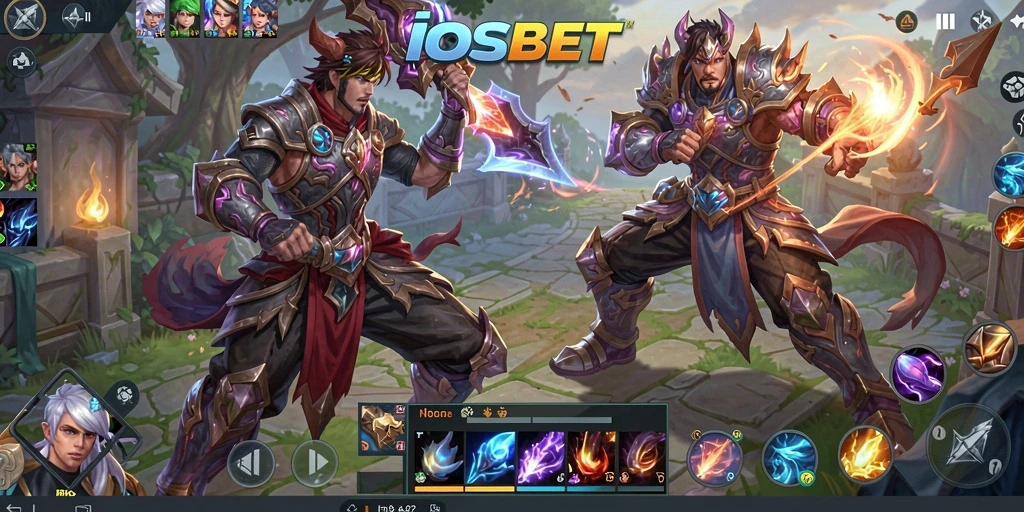 Tangkapan layar gameplay seru dari IOSBET yang menunjukkan pertarungan tim.