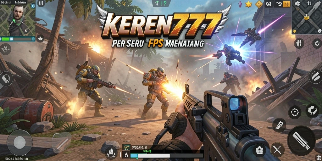 Screenshot gameplay KEREN777 menunjukkan aksi tembak-tembakan yang mendebarkan.