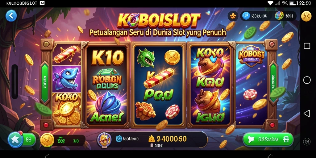 Tampilan gameplay KOBOISLOT yang menakjubkan dengan aksi mendebarkan.