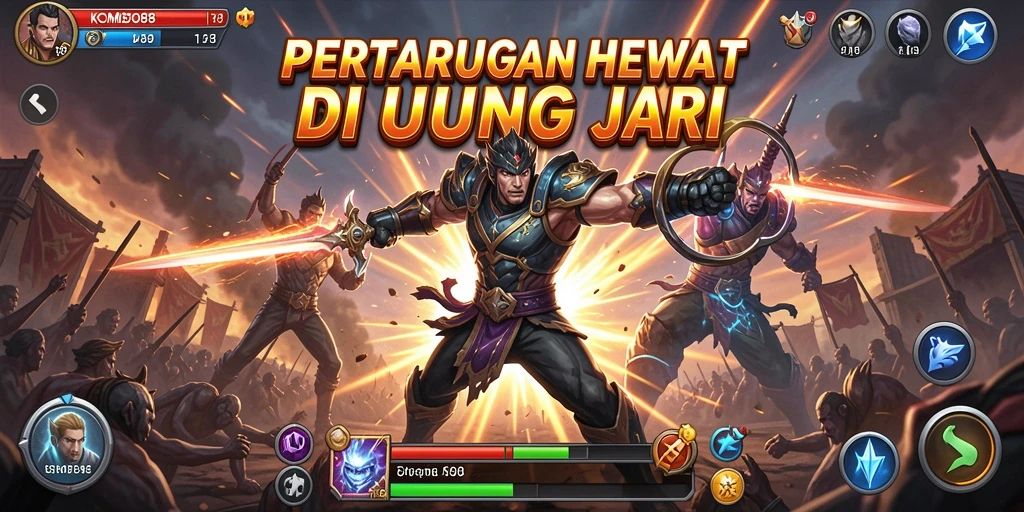 Tampilan gameplay Fighting yang mendebarkan dan menegangkan.