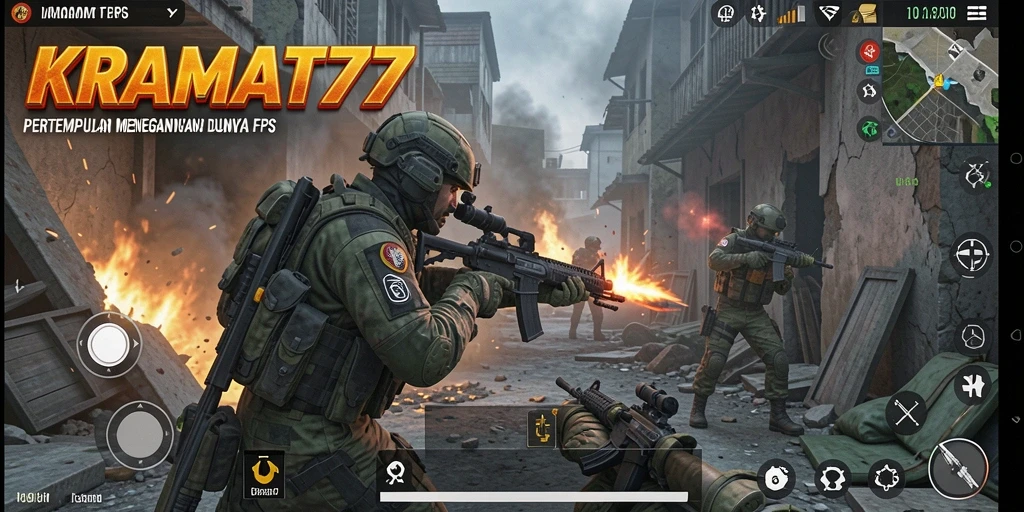 Screenshot gameplay KRAMAT77 menampilkan pertempuran intens dan grafis yang menakjubkan.