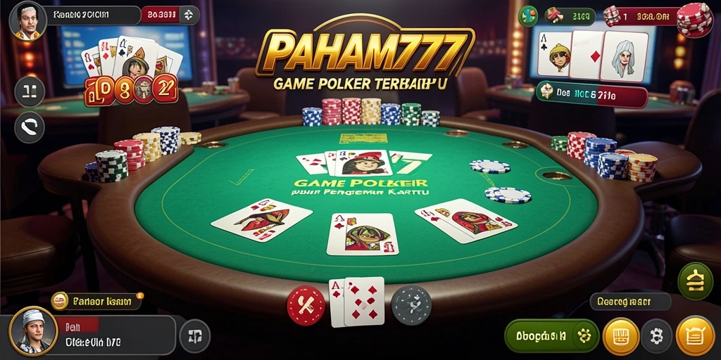 Tampilan gameplay seru di PAHAM777 dengan suasana kompetisi Poker.