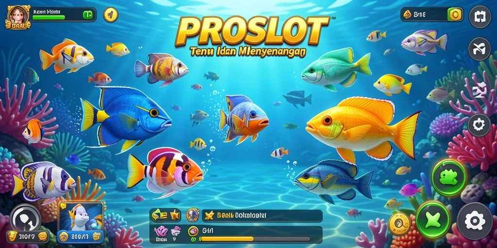 Tampilan gameplay seru dari PROSLOT saat berburu ikan.