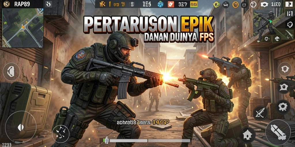 Gameplay mendebarkan dari RAP89 dengan aksi tembak-menembak yang intens.