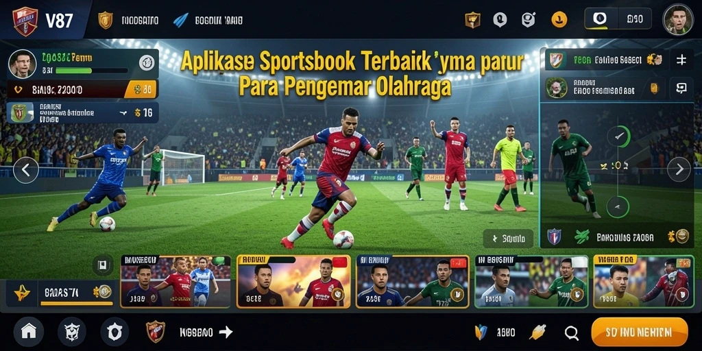 Tampilan antarmuka permainan taruhan olahraga di V87 yang menarik.
